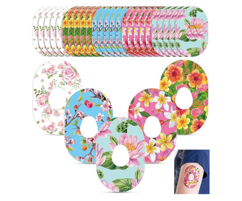 Dexcom G7 Çiçek Desenli Sensör Sabitleyici Bant