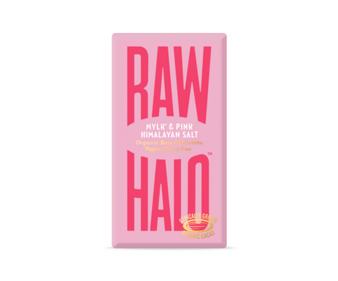 Raw Halo Mylk & Pink Himalayan Salt - %76 Bitter Şekersiz Organik Çikolata 70g freeshipping - DiabStore